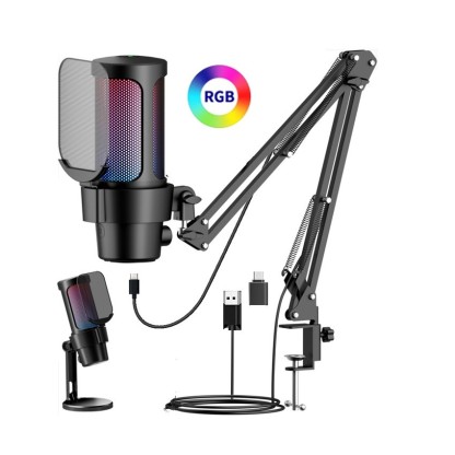  RGB Computer Microphone for Gaming Electronic Sports Recording Live Broadcast 
