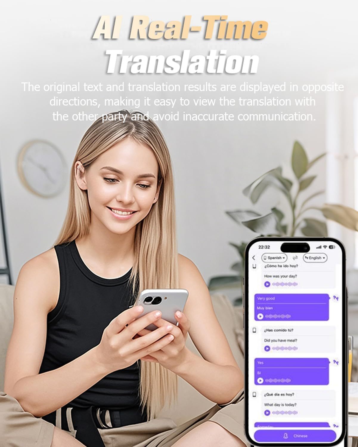 Ai Smart Open Ear Headphones with Real-time Translation Screen -Dreamlock