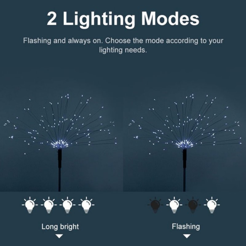 Fireworks Solar Garden Stake LED Lights