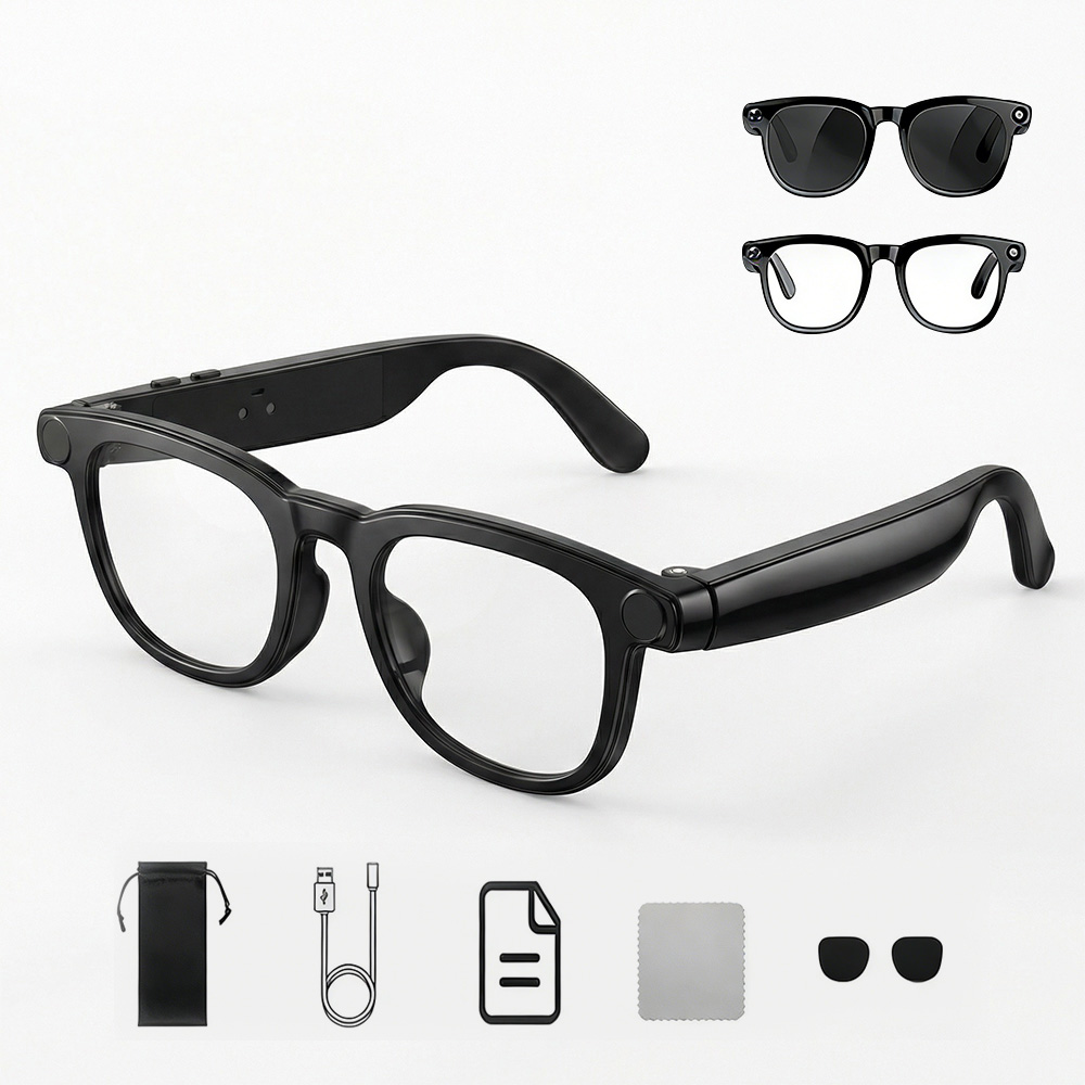 AI Smart Glasses with Camera 2K Video Free Hand Calls Real-Time Translation 100+Languages-Dreamlock