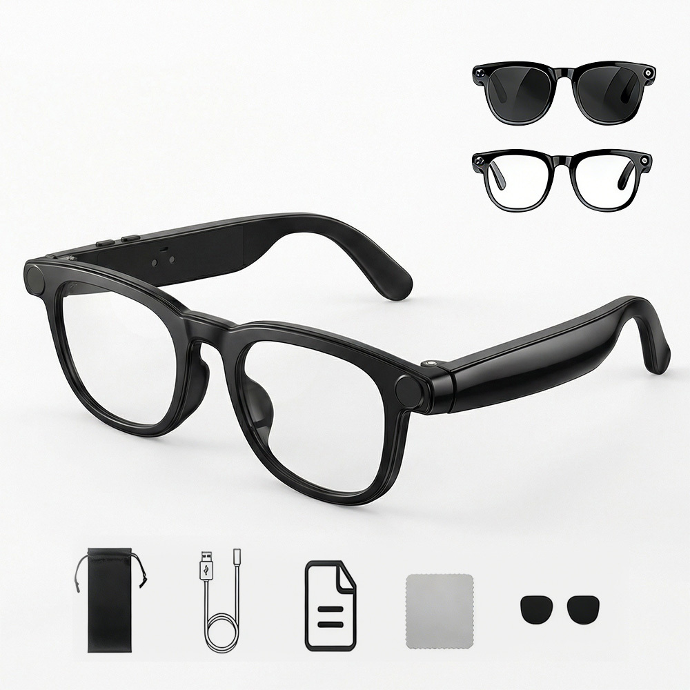 AI Smart Glasses with Camera 2K Video Free Hand Calls Real-Time Translation 100+Languages-Dreamlock