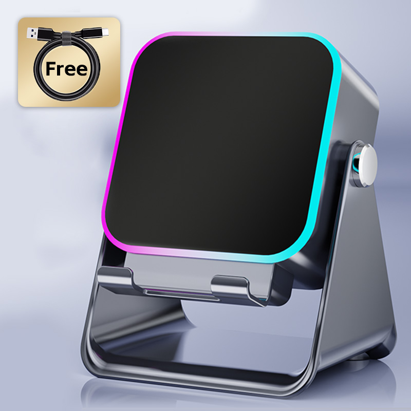 Wireless Induction & Bluetooth Speaker with Phone Stand HI-FI Stereo Sound Ambient Light Adjustable Stand-Dreamlock