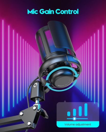 Gaming Microphone, USB PC Mic for Podcasts Videos