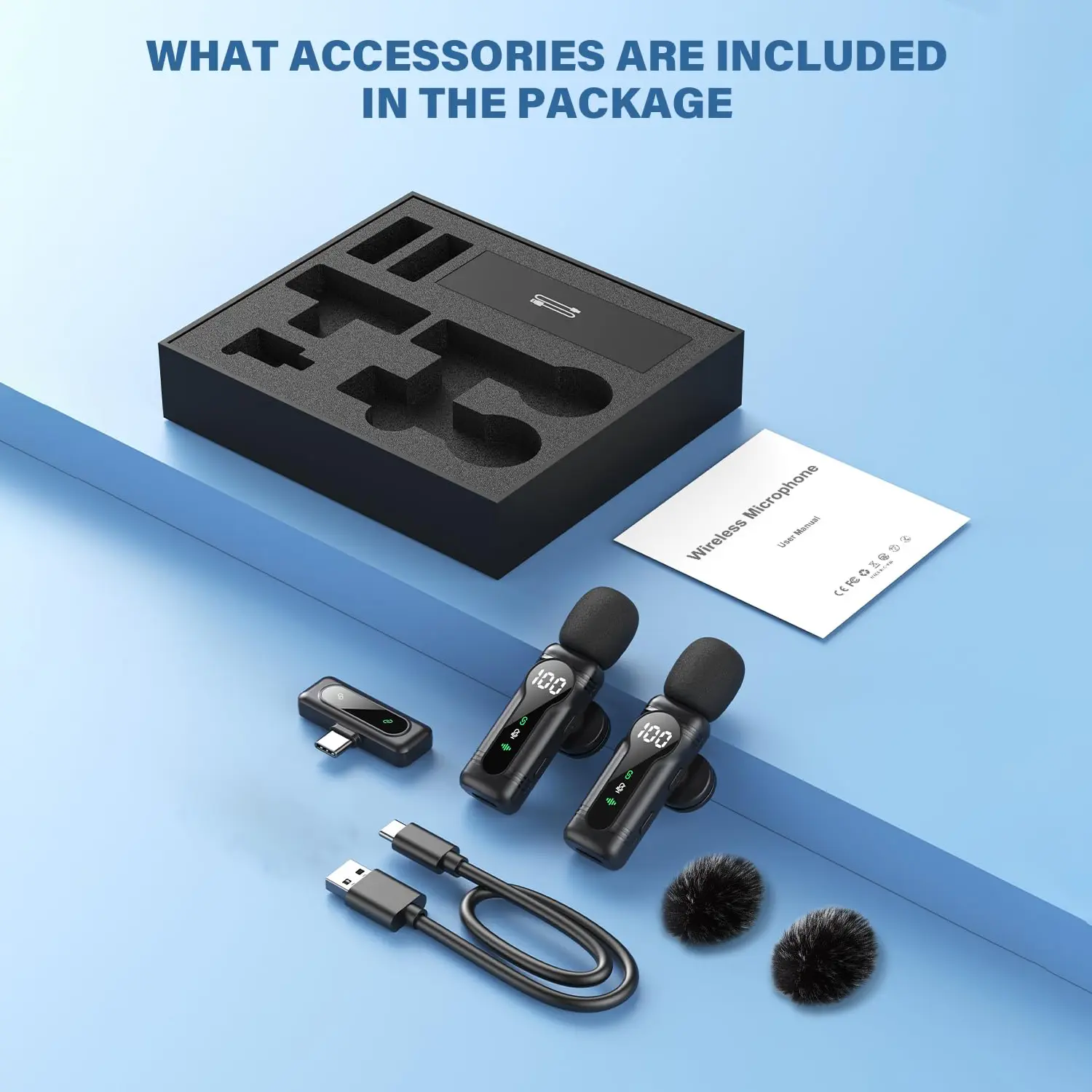 Wireless Lavalier Microphone Dual Set – Plug & Play Clip-on Mic with Auto Pairing