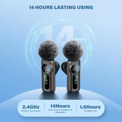 Wireless Lavalier Microphone Dual Set – Plug & Play Clip-on Mic with Auto Pairing