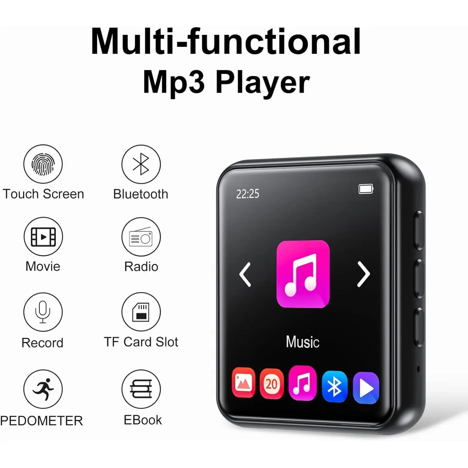 64GB Mini MP3 Player with Bluetooth 5.3