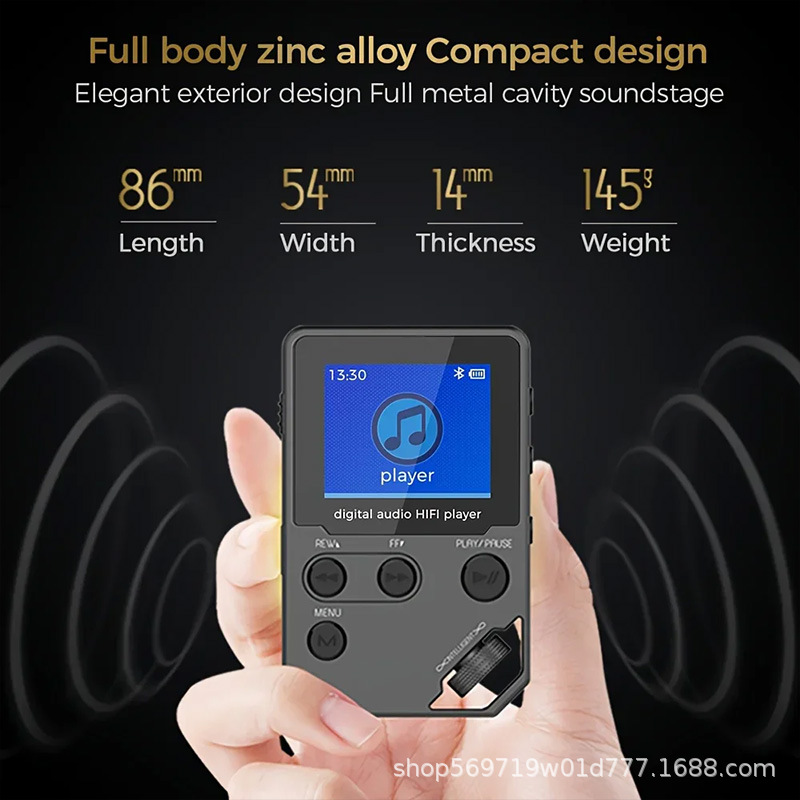 MP3 Player with Bluetooth 1.8 inch Screen, with FM Radio, Recorder, Portable Sport HiFi Music Playe