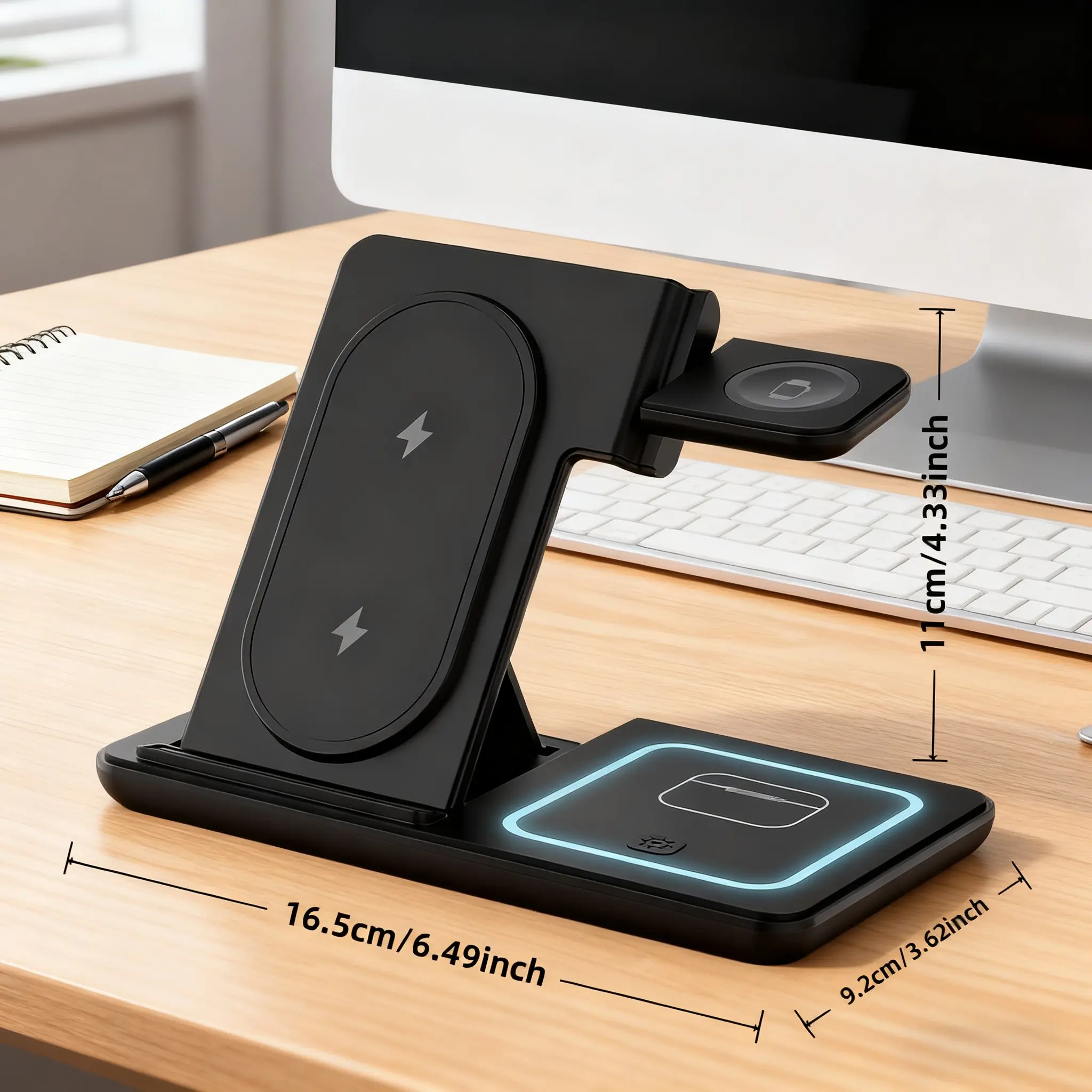 Foldable Wireless Charging Station iPhone 11-17 & Iwatch/AirPods
