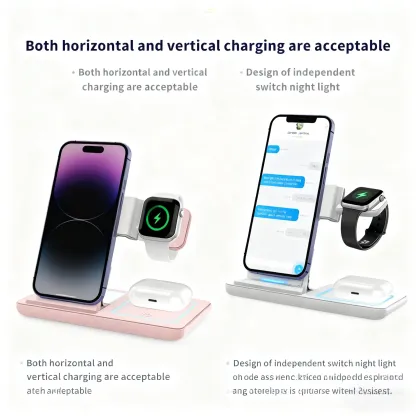 Foldable Wireless Charging Station iPhone 11-17 & Iwatch/AirPods