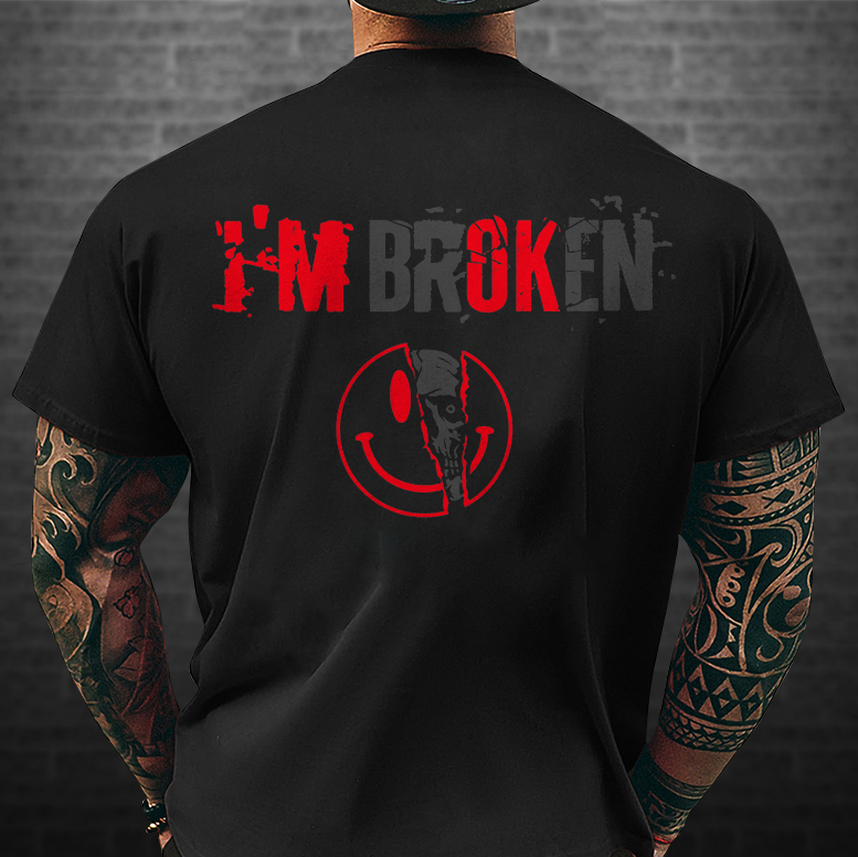 Livereid I'm Broken Printed T-shirt