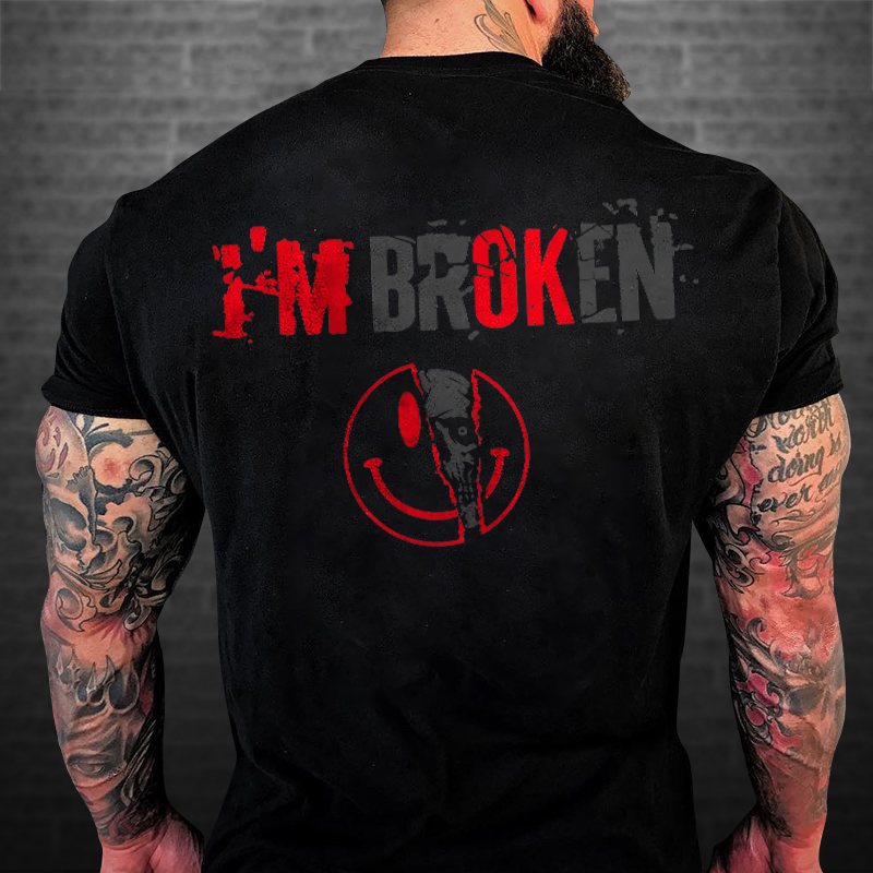 Livereid I'm Broken Printed T-shirt