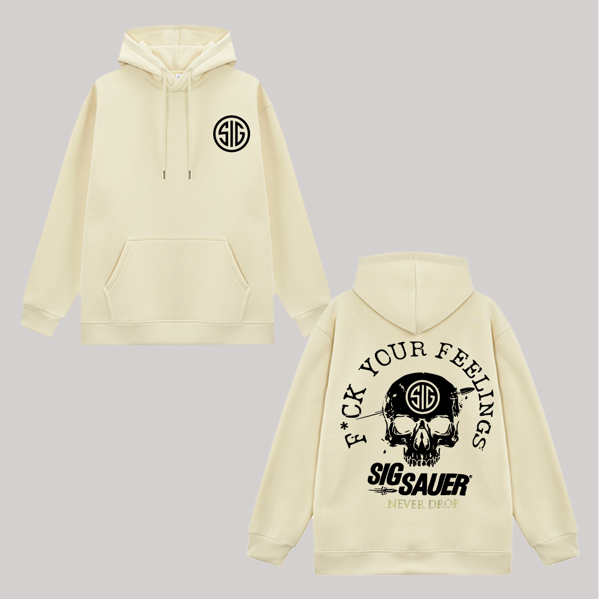 F*ck Your Feeling Sig Sauer Never Drop Printed Fleece-lined Unisex Hoodie