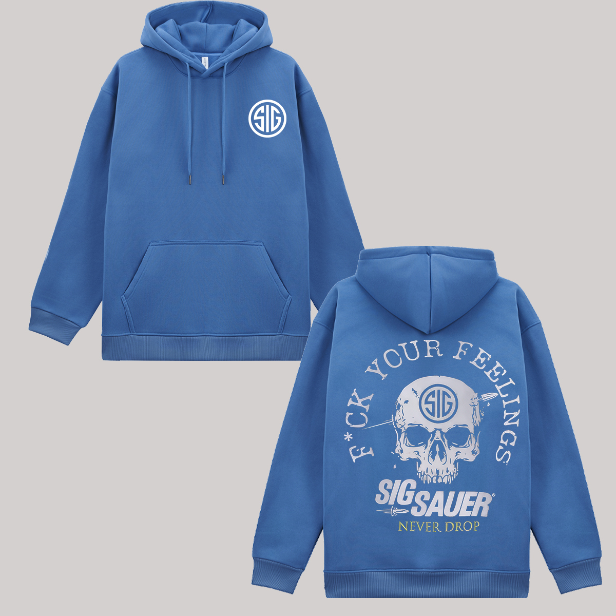 F*ck Your Feeling Sig Sauer Never Drop Printed Fleece-lined Unisex Hoodie