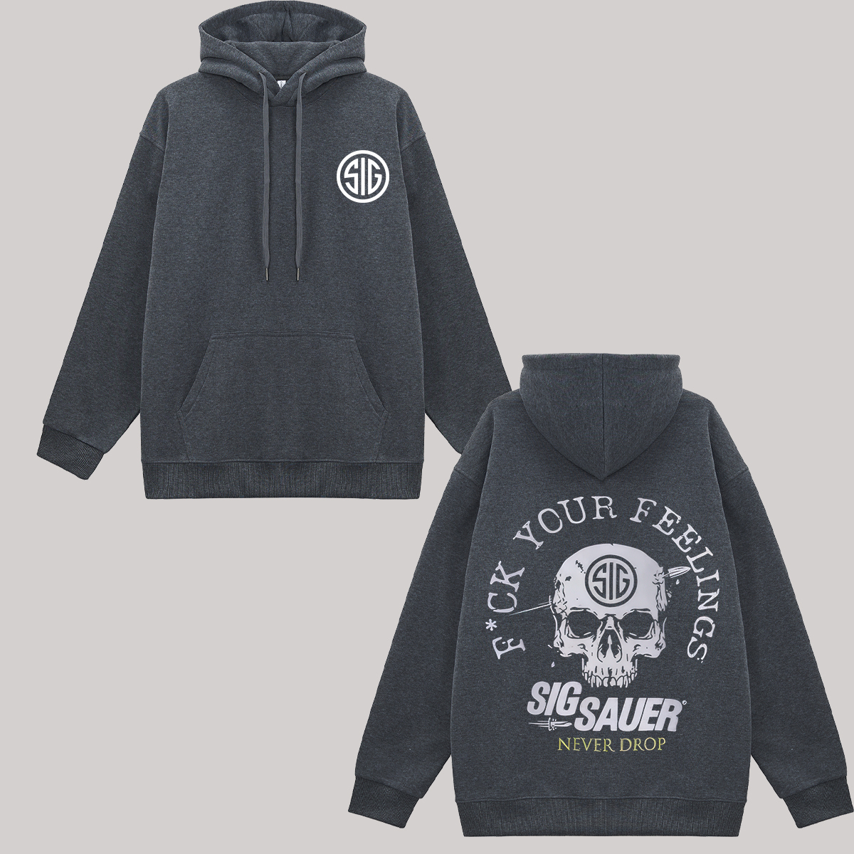F*ck Your Feeling Sig Sauer Never Drop Printed Fleece-lined Unisex Hoodie