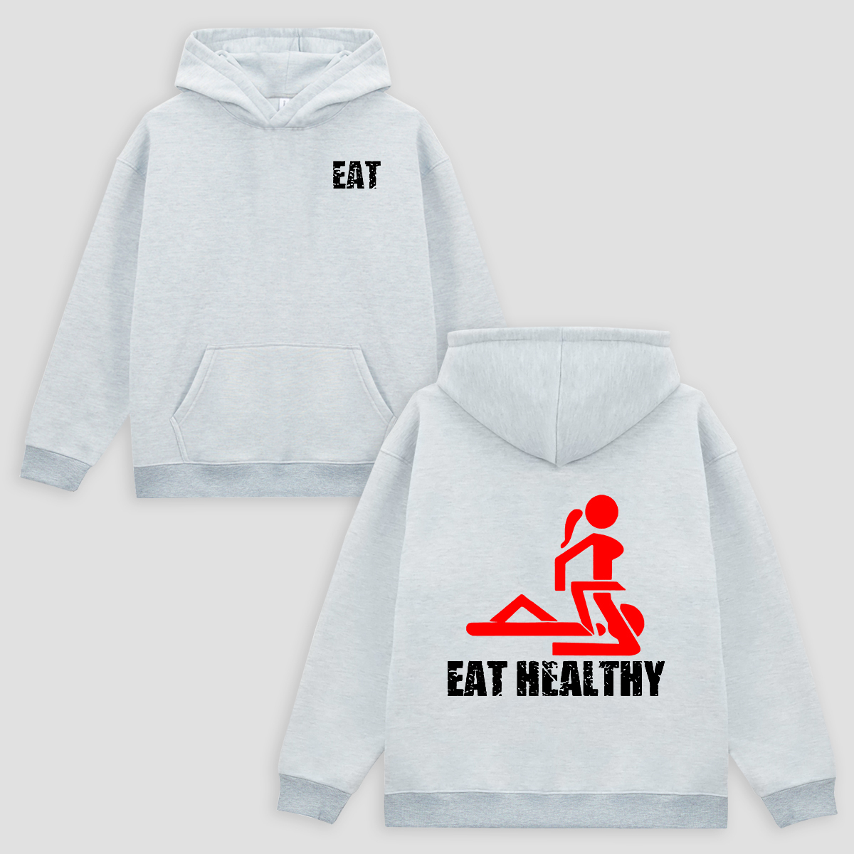 Eat Healthy Printed Unisex Oversized Hoodie