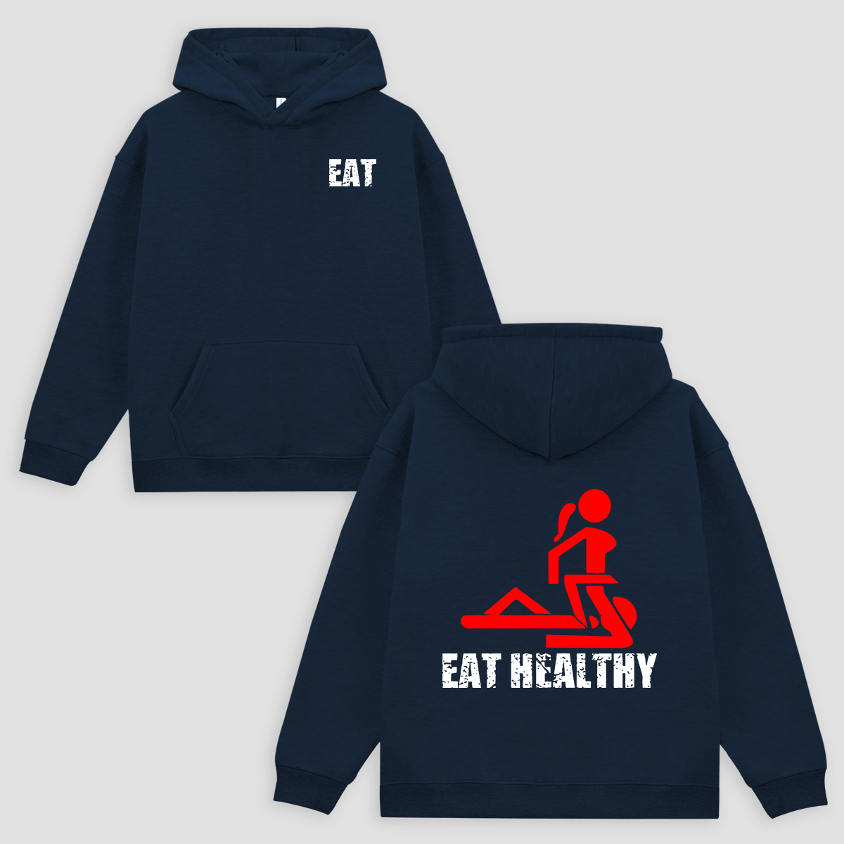 Eat Healthy Printed Unisex Oversized Hoodie