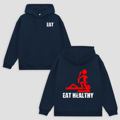 Eat Healthy Printed Unisex Oversized Hoodie