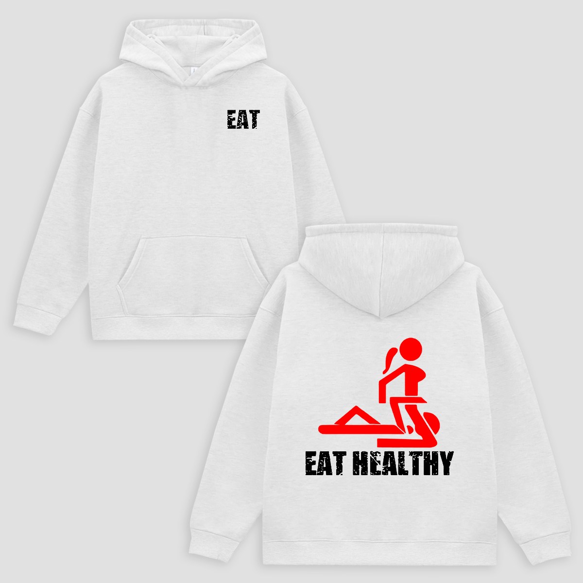 Eat Healthy Printed Unisex Oversized Hoodie