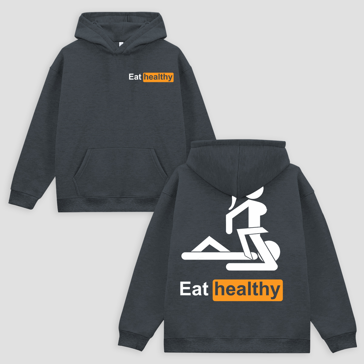 Eat Healthy Printed Fleece-lined Unisex Hoodie