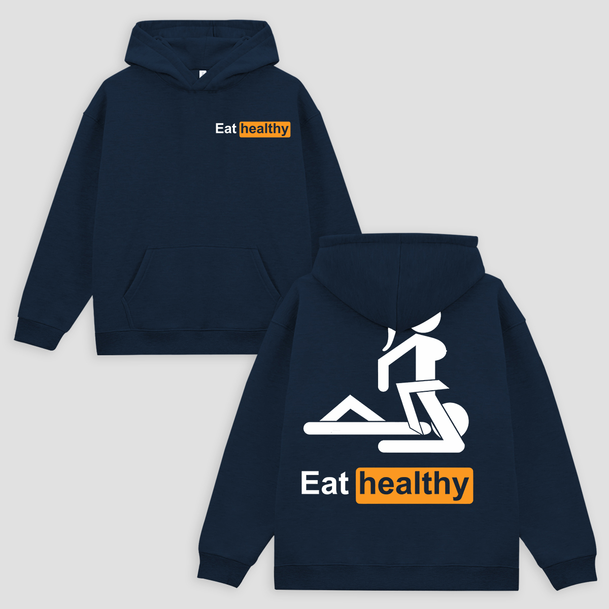 Eat Healthy Printed Fleece-lined Unisex Hoodie