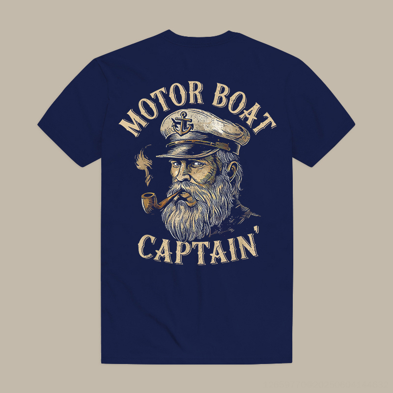 Motor Boat Captain' Printed Men's T-shirt
