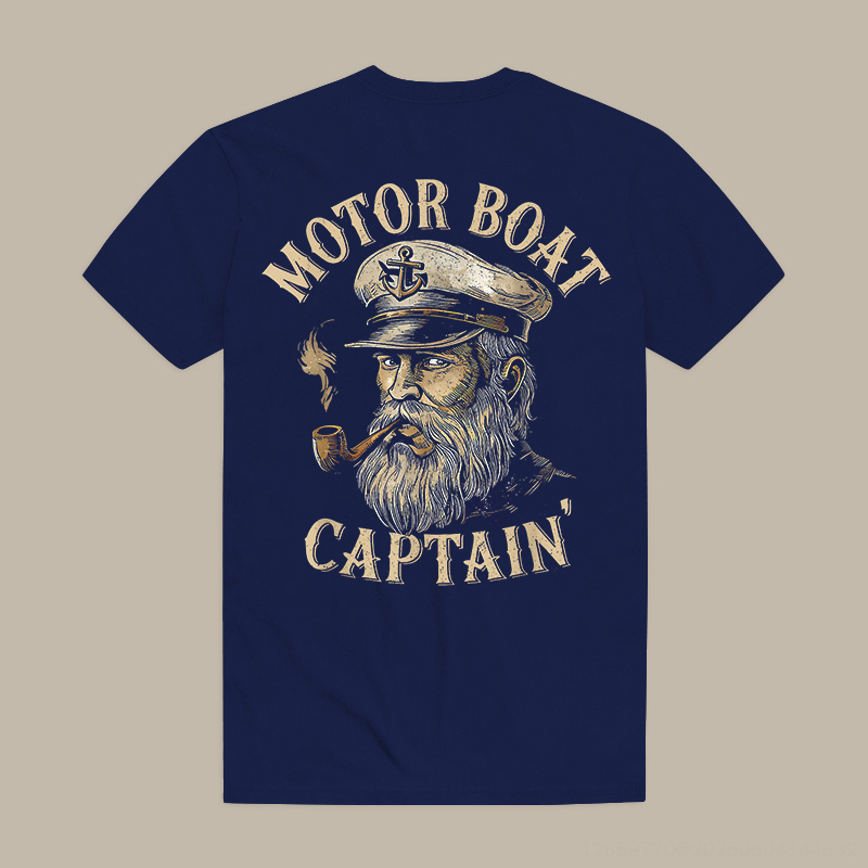 Motor Boat Captain' Printed Men's T-shirt