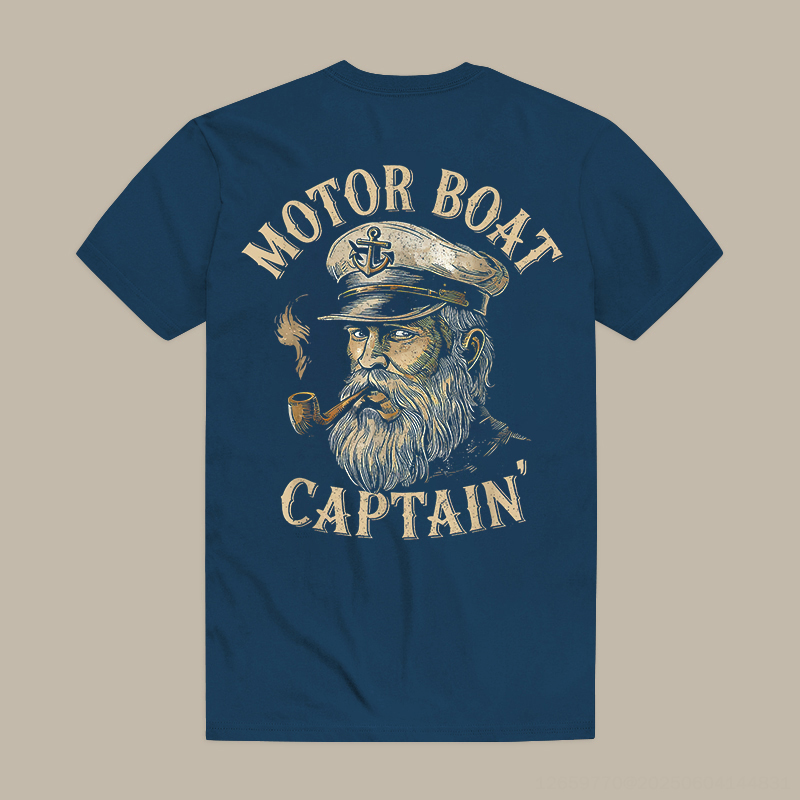 Motor Boat Captain' Printed Men's T-shirt