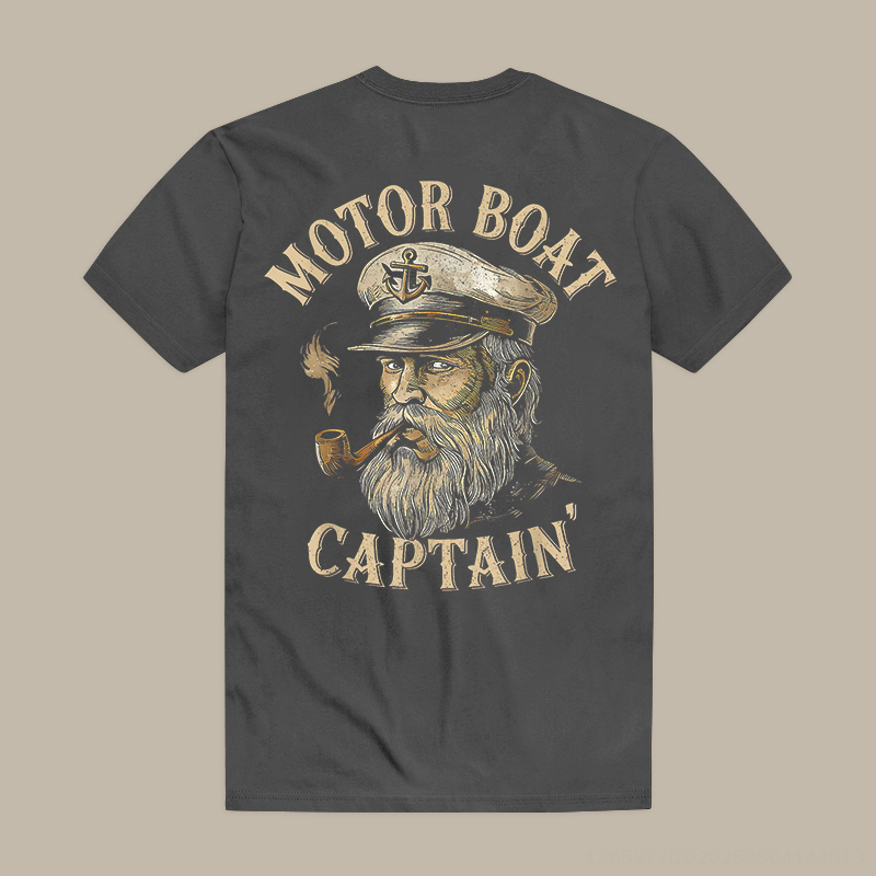 Motor Boat Captain' Printed Men's T-shirt