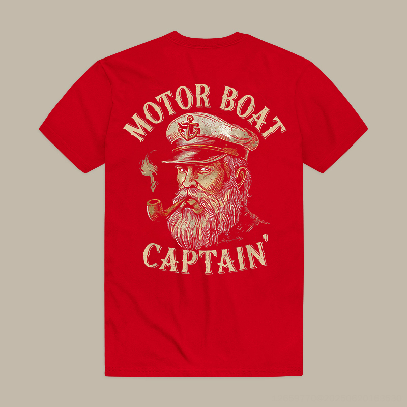 Motor Boat Captain' Printed Men's T-shirt