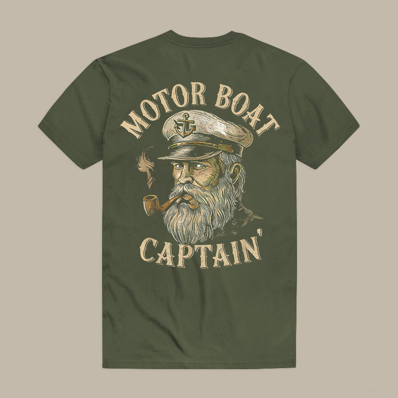 Motor Boat Captain' Printed Men's T-shirt