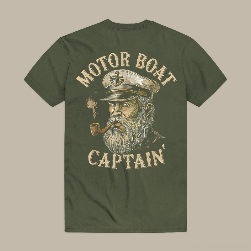Motor Boat Captain' Printed Men's T-shirt