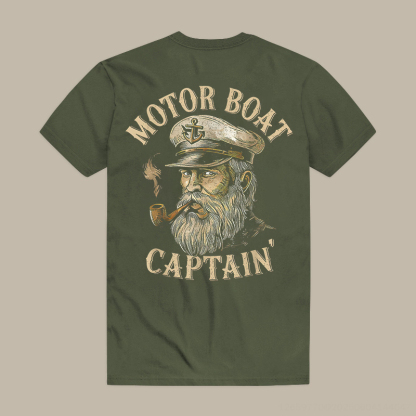 Motor Boat Captain' Printed Men's T-shirt