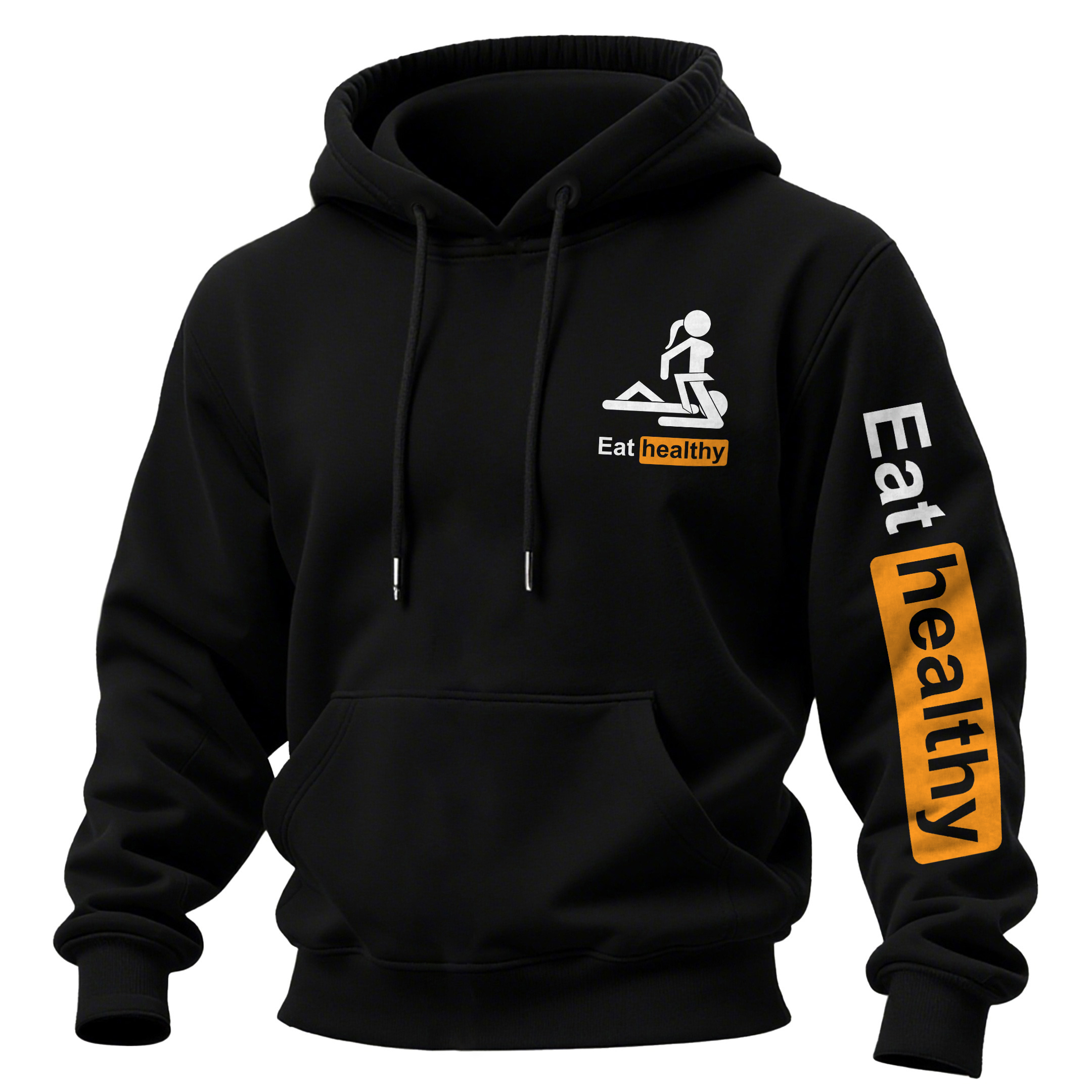 Eat Healthy Printed Fleece-lined Unisex Hoodie
