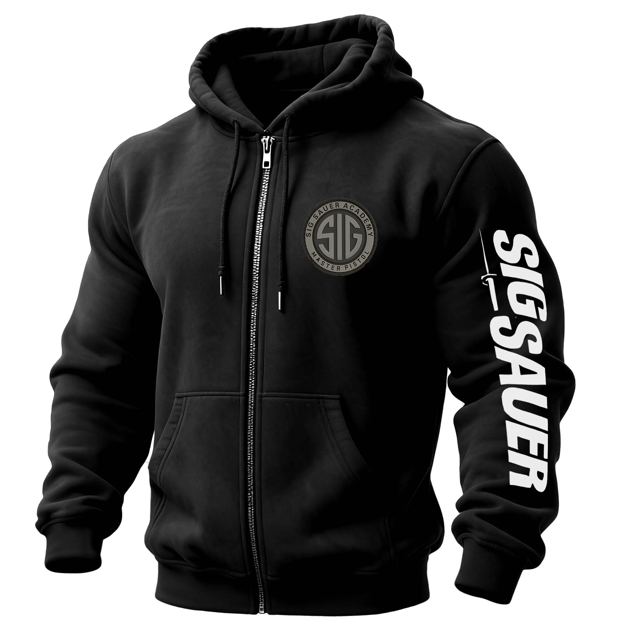 Sig Sauer Academy Master Pistol Printed Zippered Hooded Fleece Cardigan