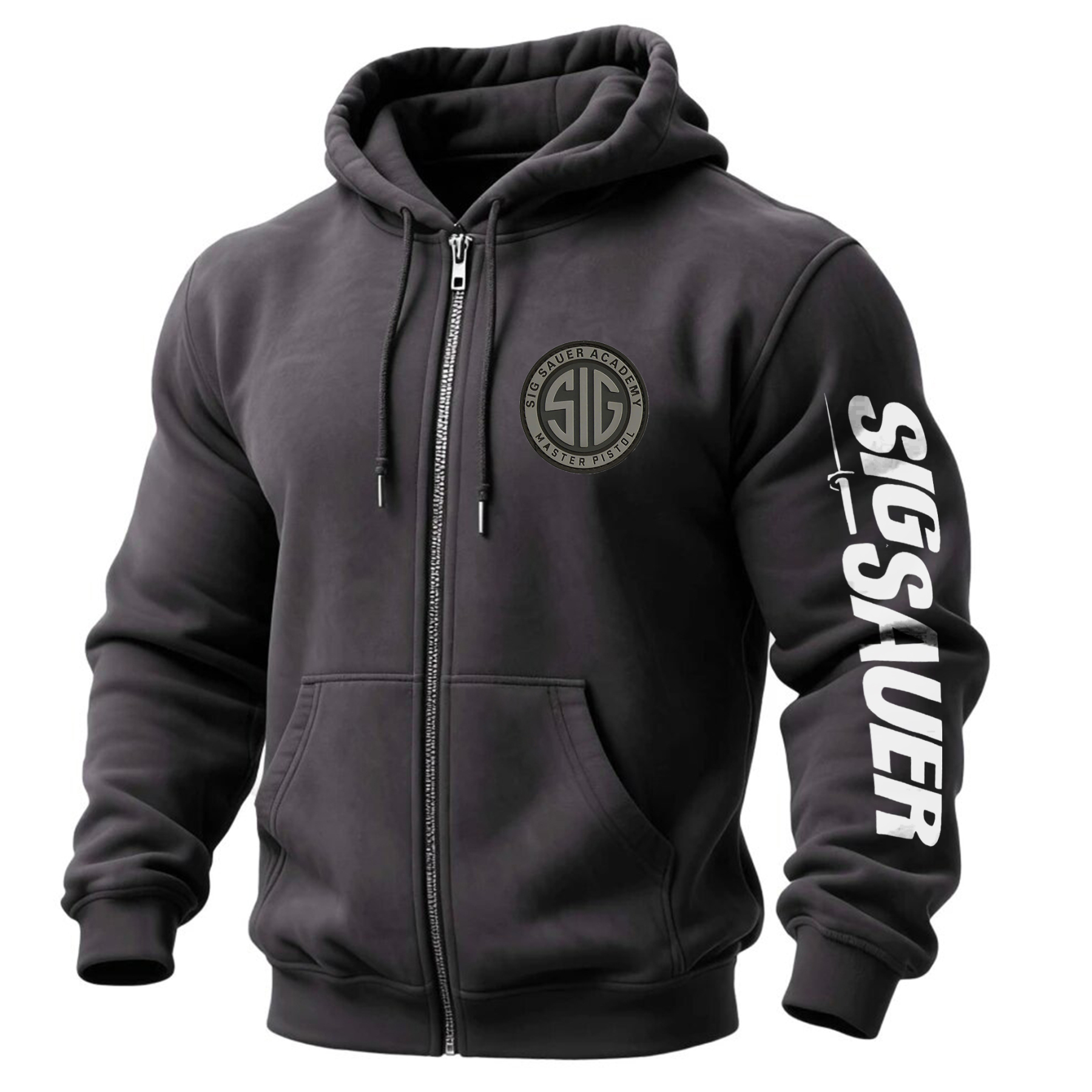 Sig Sauer Academy Master Pistol Printed Zippered Hooded Fleece Cardigan