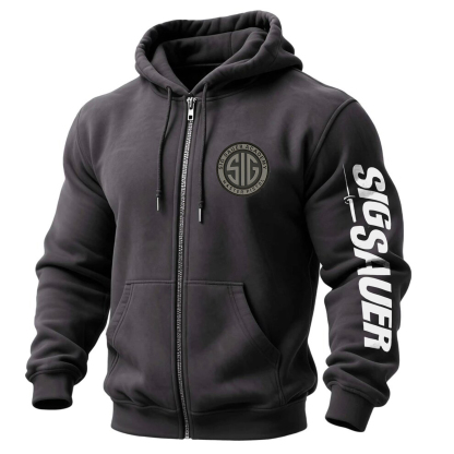 Sig Sauer Academy Master Pistol Printed Zippered Hooded Fleece Cardigan