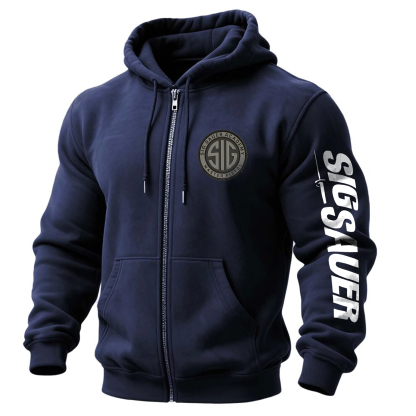Sig Sauer Academy Master Pistol Printed Zippered Hooded Fleece Cardigan