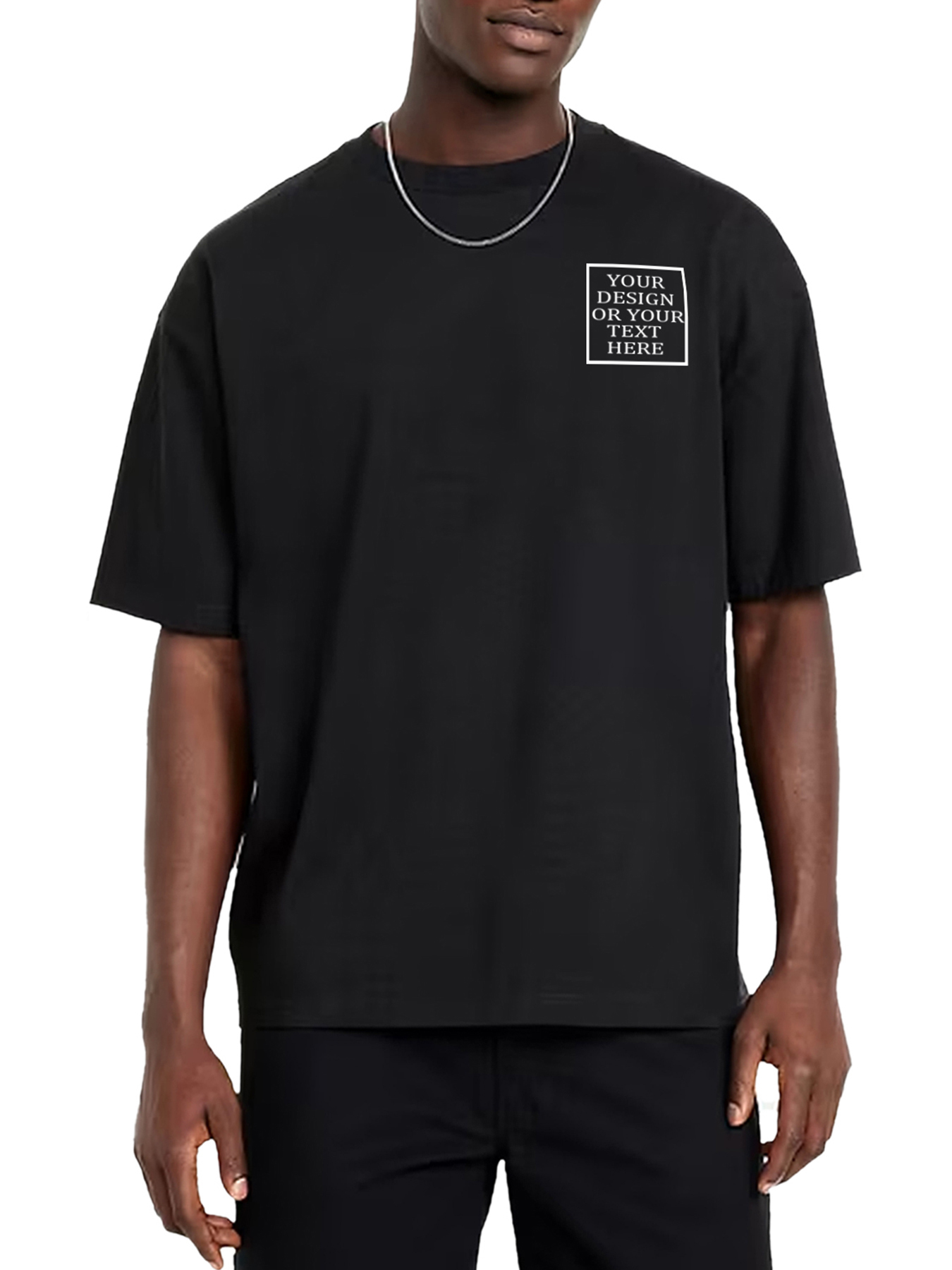 Customizable Men's T-shirts - Add your own photos/patterns/text designs | 100% Cotton  | Machine washable crew neck short-sleeved, suitable for summer, Valentine's Day and holiday gifts, personalized T-shirts