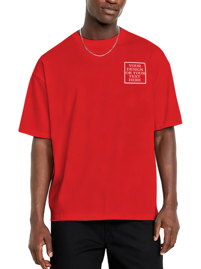 Customizable Men's T-shirts - Add your own photos/patterns/text designs | 100% Cotton  | Machine washable crew neck short-sleeved, suitable for summer, Valentine's Day and holiday gifts, personalized T-shirts