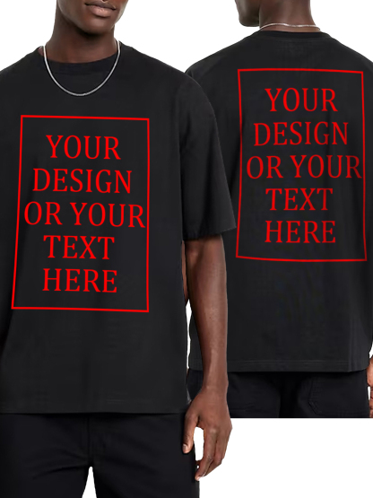  Customizable Men's T-shirts - Add your own photos/patterns/text designs | 100% Cotton  | Machine washable crew neck short-sleeved, suitable for summer, Valentine's Day and holiday gifts, personalized T-shirts