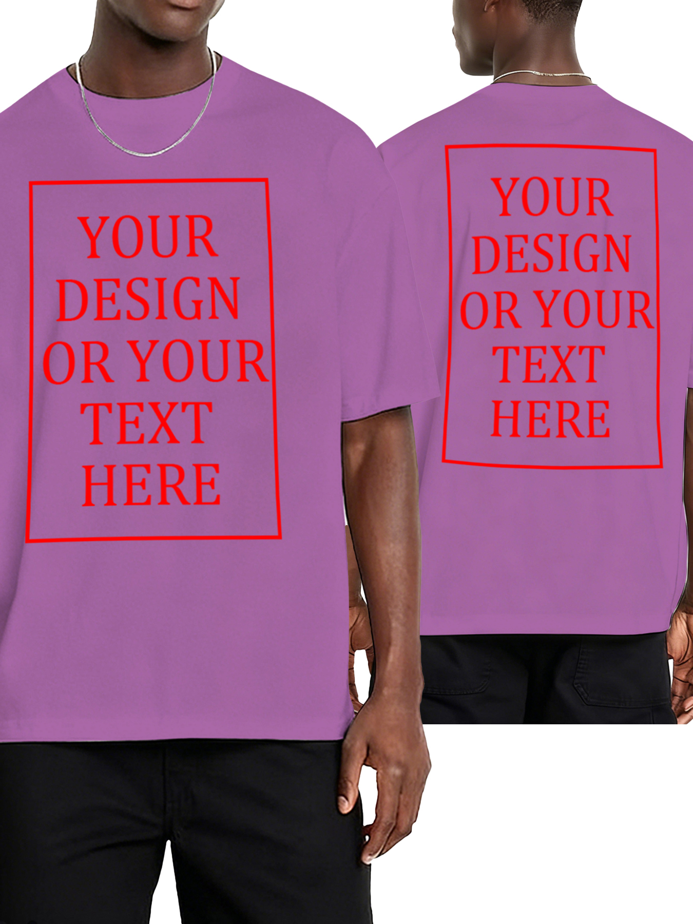  Customizable Men's T-shirts - Add your own photos/patterns/text designs | 100% Cotton  | Machine washable crew neck short-sleeved, suitable for summer, Valentine's Day and holiday gifts, personalized T-shirts