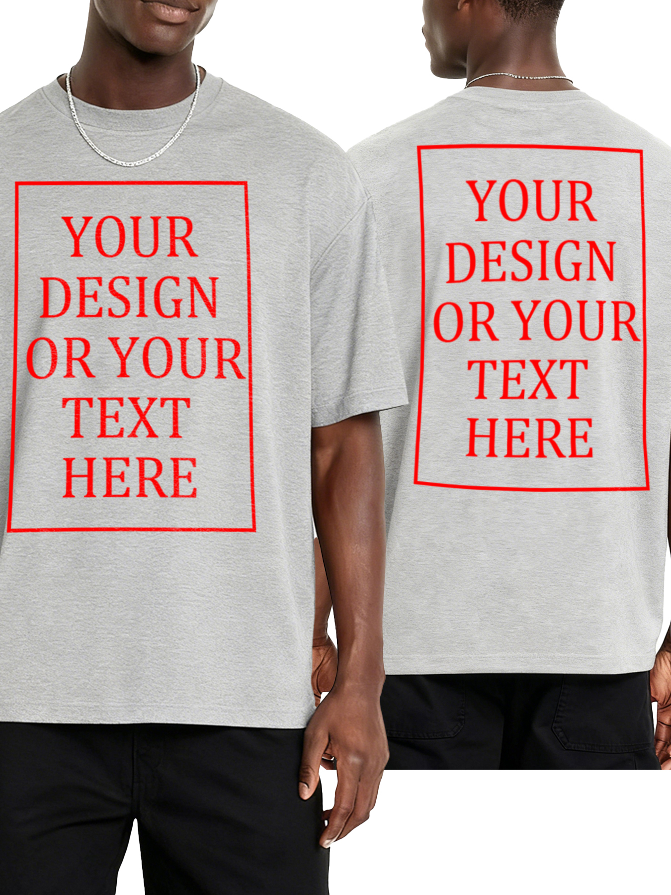  Customizable Men's T-shirts - Add your own photos/patterns/text designs | 100% Cotton  | Machine washable crew neck short-sleeved, suitable for summer, Valentine's Day and holiday gifts, personalized T-shirts