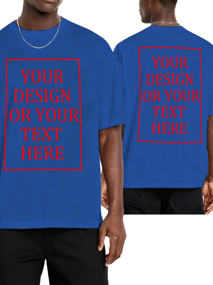  Customizable Men's T-shirts - Add your own photos/patterns/text designs | 100% Cotton  | Machine washable crew neck short-sleeved, suitable for summer, Valentine's Day and holiday gifts, personalized T-shirts