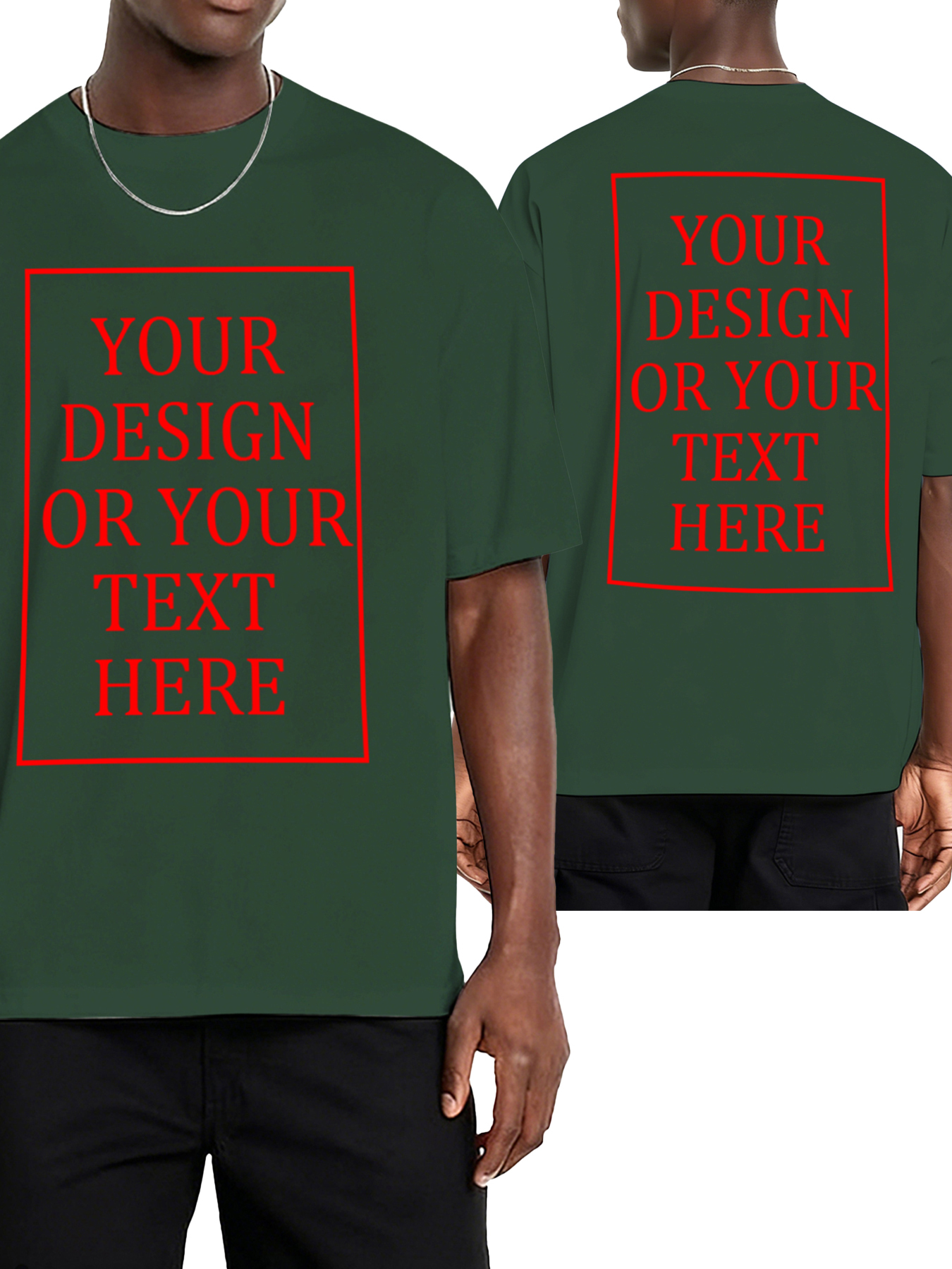  Customizable Men's T-shirts - Add your own photos/patterns/text designs | 100% Cotton  | Machine washable crew neck short-sleeved, suitable for summer, Valentine's Day and holiday gifts, personalized T-shirts