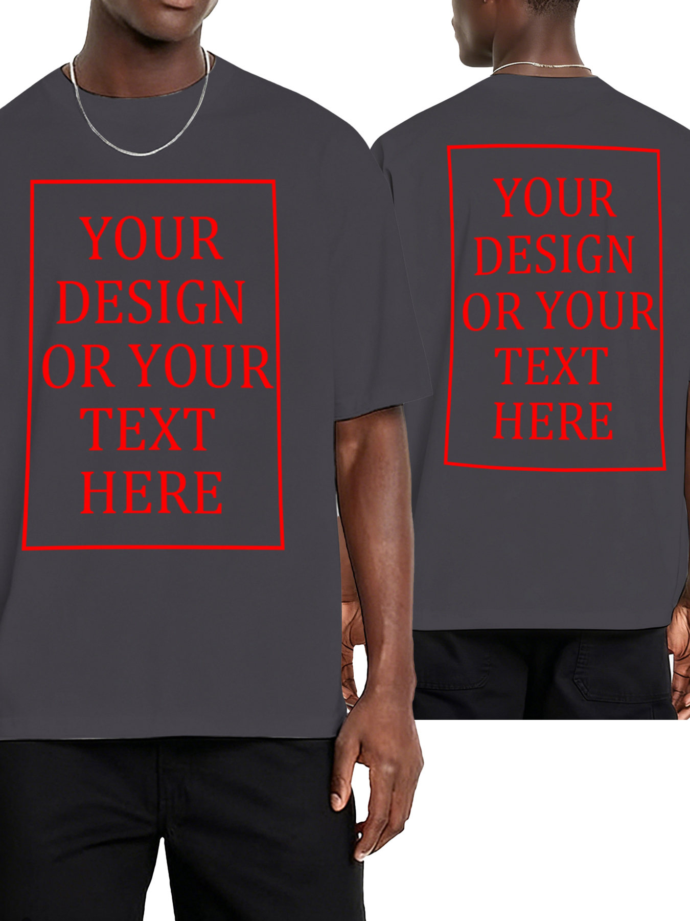  Customizable Men's T-shirts - Add your own photos/patterns/text designs | 100% Cotton  | Machine washable crew neck short-sleeved, suitable for summer, Valentine's Day and holiday gifts, personalized T-shirts