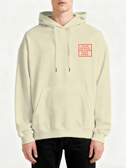Customizable Men's Hooded Sweatshirt - Add your own photos/patterns/text designs. Machine washable hooded sweatshirt, perfect for fall/winter, Valentine's Day, and holiday gifts. Personalized hooded sweatshirt.