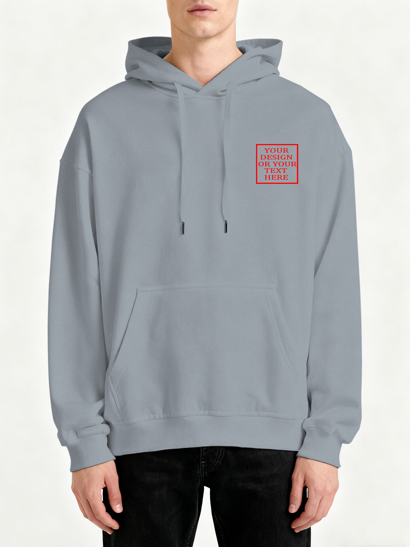 Customizable Men's Hooded Sweatshirt - Add your own photos/patterns/text designs. Machine washable hooded sweatshirt, perfect for fall/winter, Valentine's Day, and holiday gifts. Personalized hooded sweatshirt.