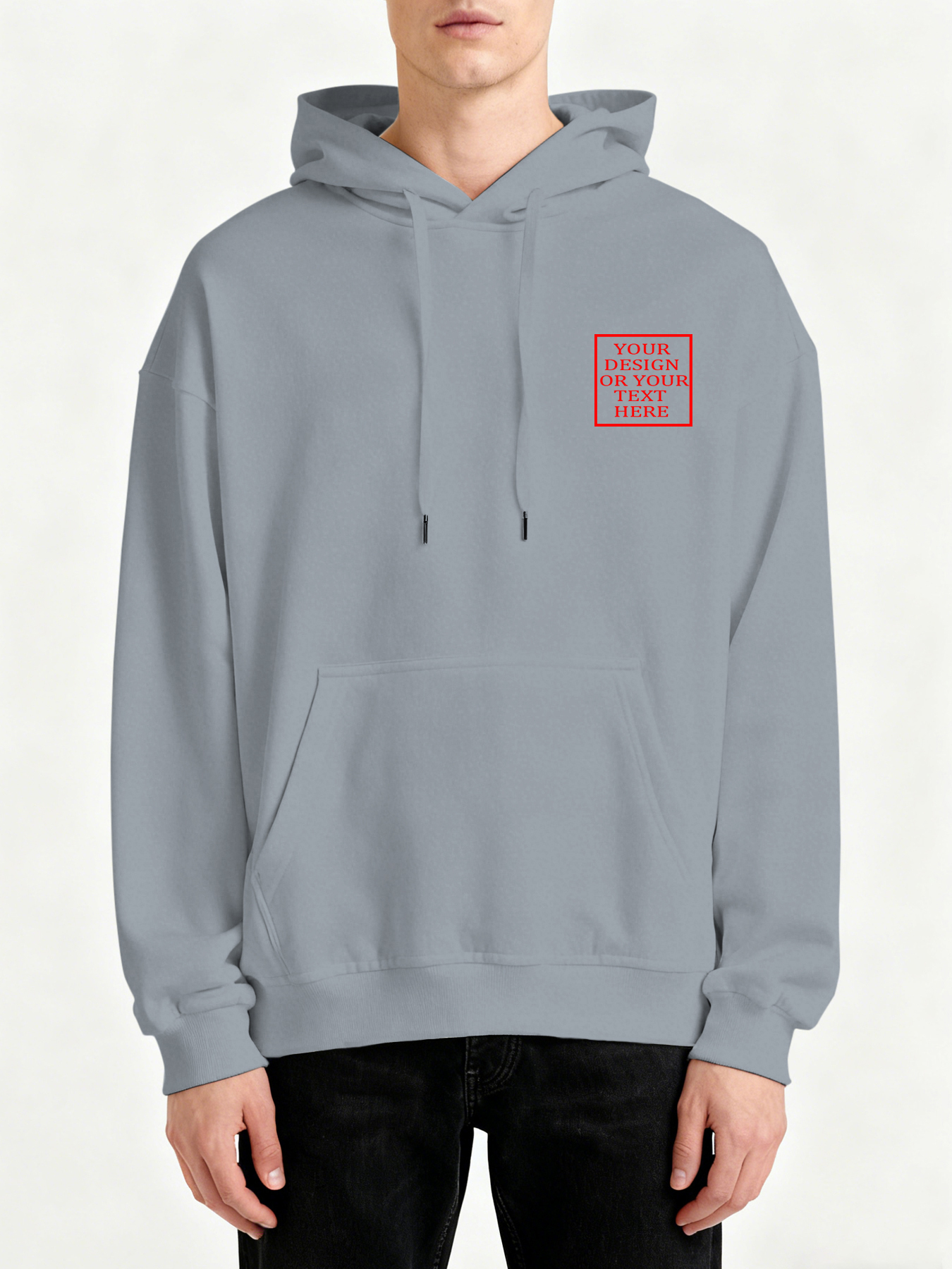 Customizable Men's Hooded Sweatshirt - Add your own photos/patterns/text designs. Machine washable hooded sweatshirt, perfect for fall/winter, Valentine's Day, and holiday gifts. Personalized hooded sweatshirt.