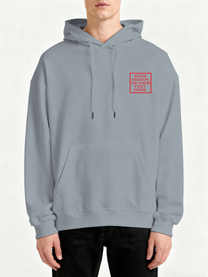 Customizable Men's Hooded Sweatshirt - Add your own photos/patterns/text designs. Machine washable hooded sweatshirt, perfect for fall/winter, Valentine's Day, and holiday gifts. Personalized hooded sweatshirt.