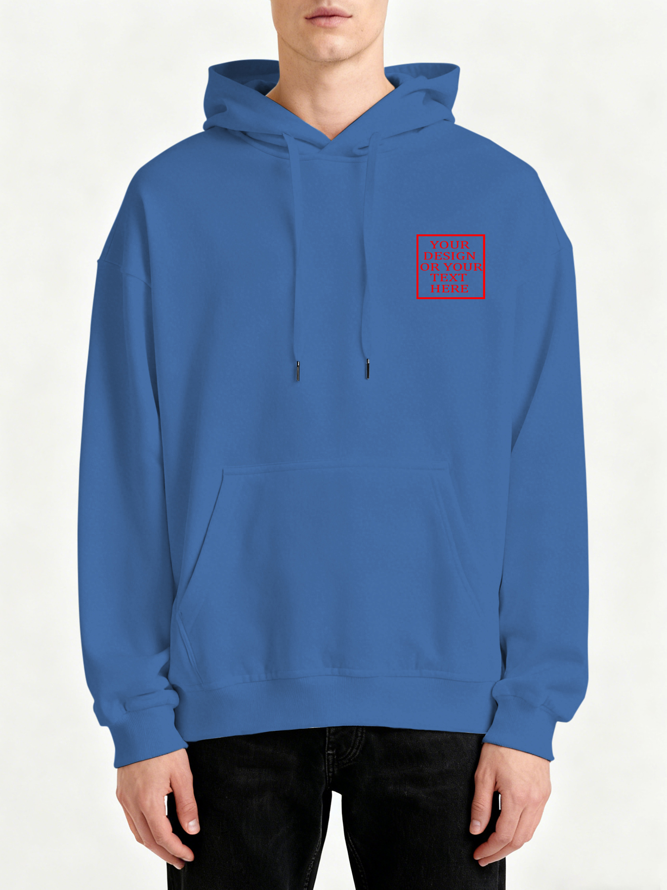 Customizable Men's Hooded Sweatshirt - Add your own photos/patterns/text designs. Machine washable hooded sweatshirt, perfect for fall/winter, Valentine's Day, and holiday gifts. Personalized hooded sweatshirt.